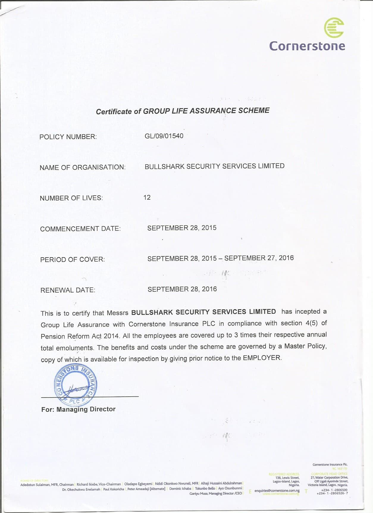 Accreditation Certificate